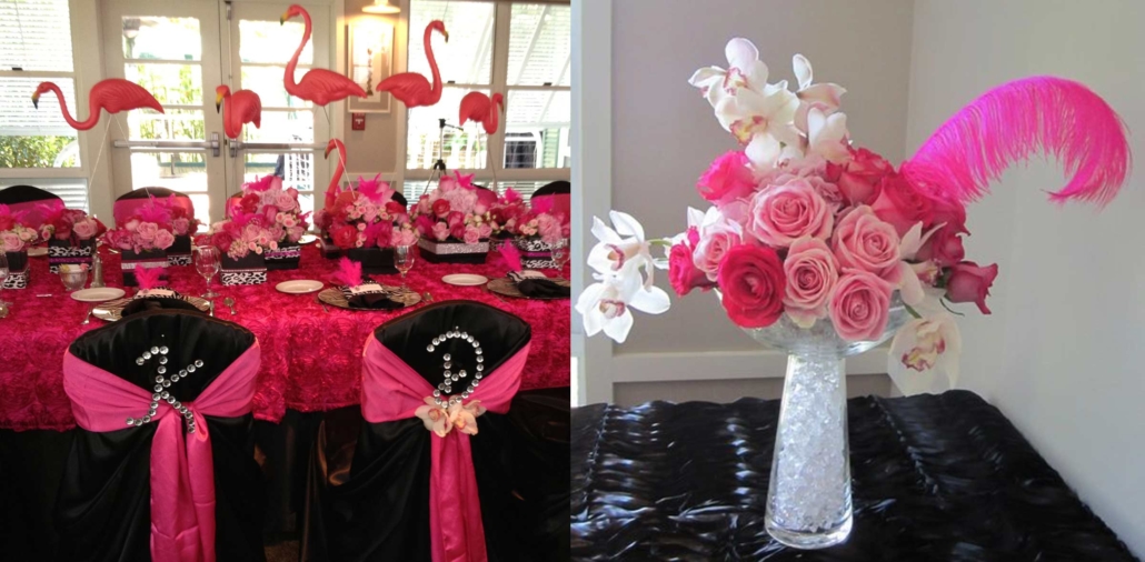 Flamingo Birthday Party, pink floral design, San Diego,