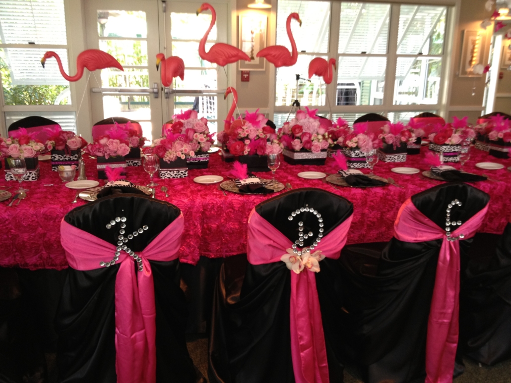 Flamingo Birthday Party, pink floral design, San Diego,