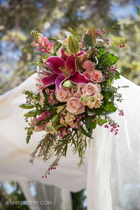 Prado wedding san diego, magenta wedding bouquet,