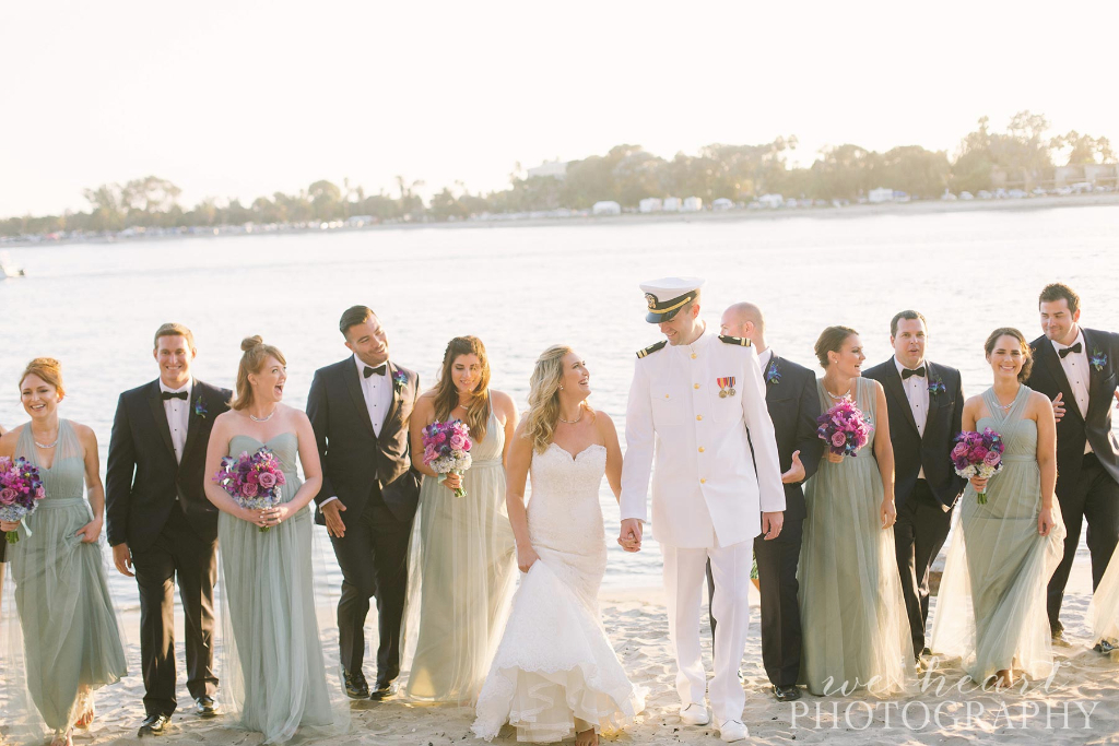Paradise Point Resort venue, Purple and White wedding flowers, San Diego navy wedding ideas