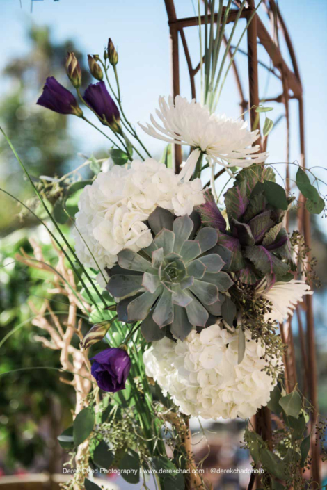 San Diego wedding flowers, Purple and White floral, La Valencia venue