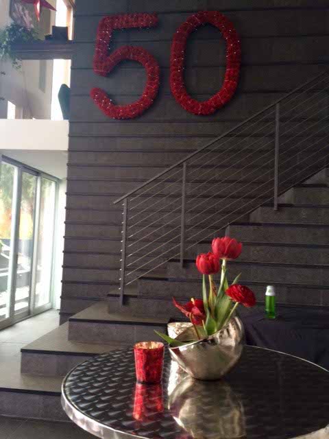 Red flower arrangements, San Diego birthday flowers,