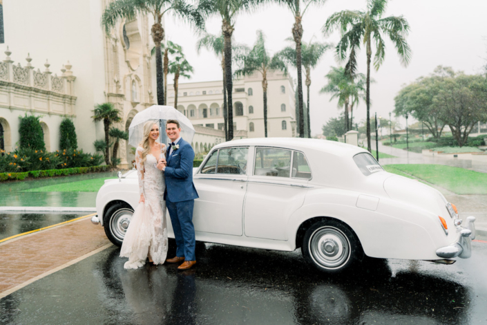 Bride and Groom USD Immaculata Classic Car